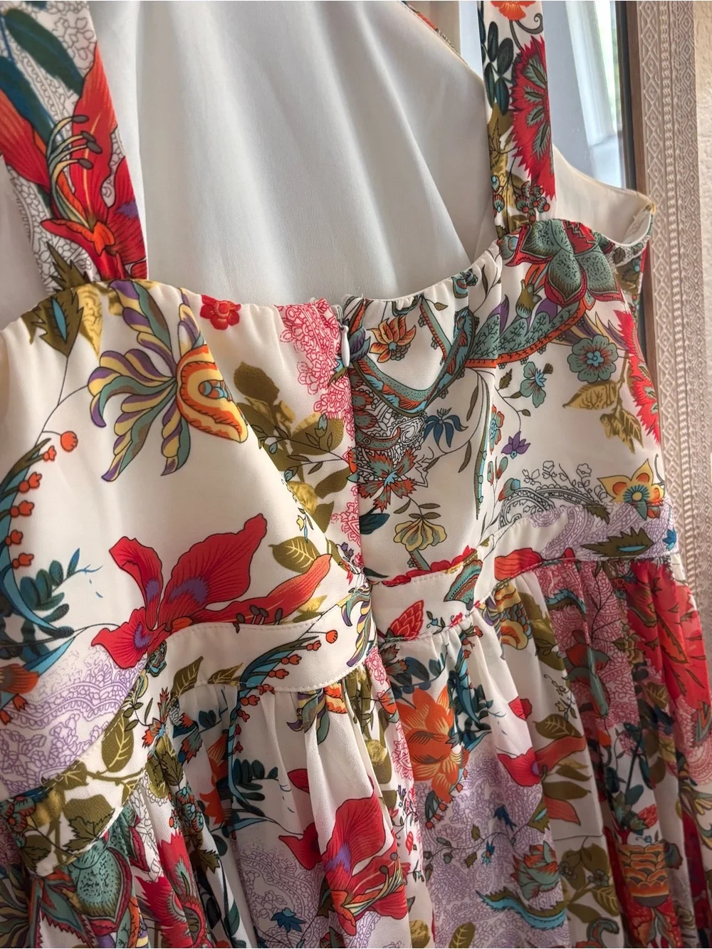 New! Lulu's Lilja Cream Floral Print Halter Maxi Dress Sz L - Picture 10 of 10